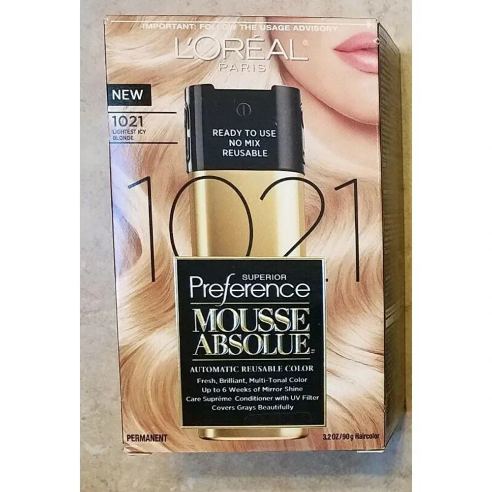 LOREAL Superior Preference Mousse Absolue #1021 LighestIcy Blonde Hair Color Dye